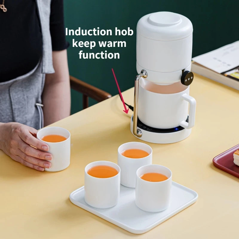 

Автоматический чайный сервиз, чайная чашка, набор для 4 персон, ленивый китайский зеркальный чайный сервиз, нагревательные духовки, креатив...