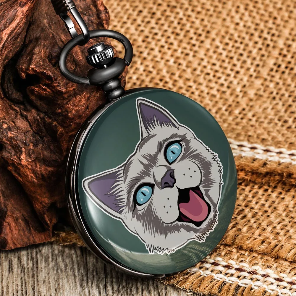

Printed Lifelike Cat Pattern Quartz Pocket Watches Men Women Pendant Clock Fob Watch Gifts for Girls Children Reloj De Bolsillo