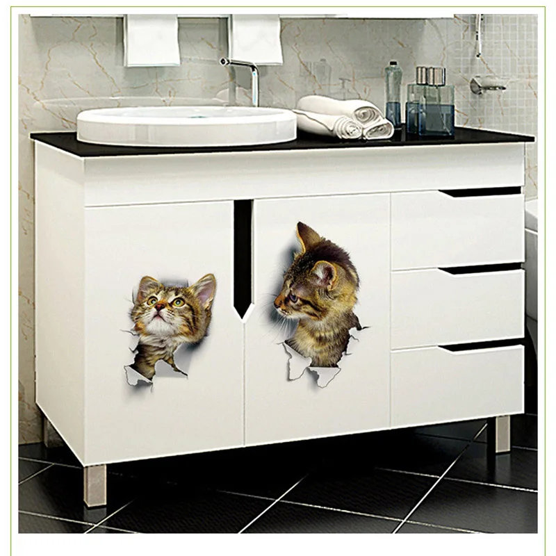 Мультипликационные наклейки животных на сиденье унитаза 3d настенная наклейка