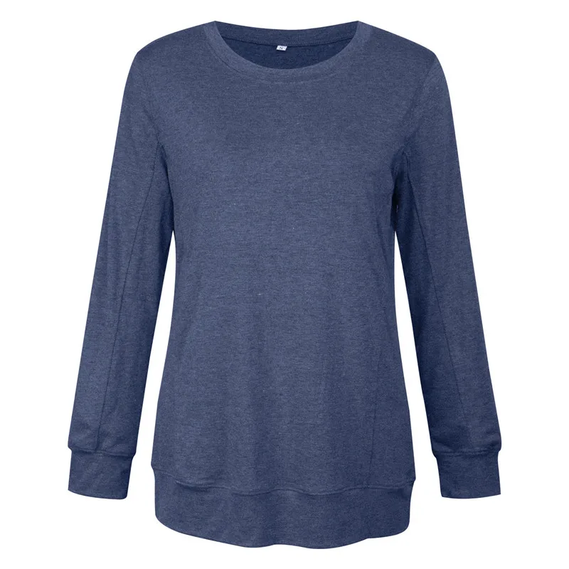 

Casual Women Long Sleeve T-shirt 2019 Autumn Winter Pullover O-neck Vintage Femme Tee Shirts Top Casual Full Sleeve lady T-shirt