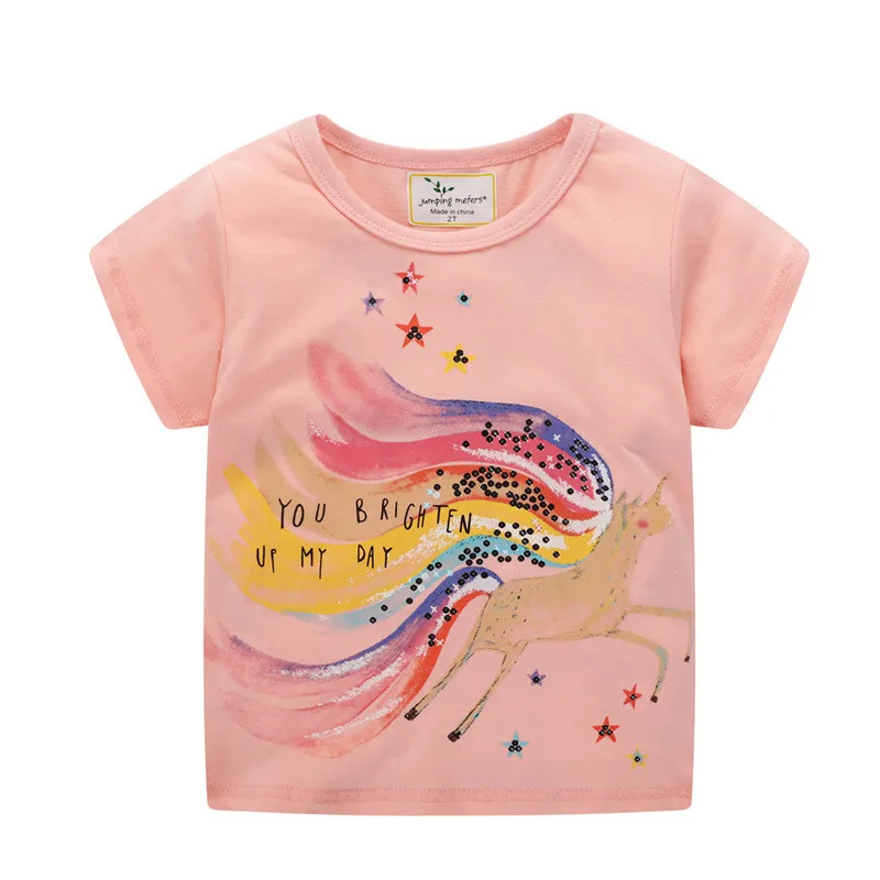 

baby girls t shirt Applique Rabbit Baby summer Tees Tops cotton clothes new 2020 unicorn children t shirts short sleeve tshirt