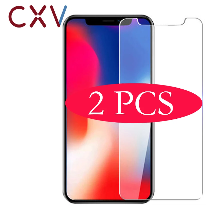 2 шт. Защитная пленка для экрана из закаленного стекла для iPhone X XR XS Max Защитная пленка для экрана для телефона Verre Tremp Coque для iPhone X XR XS