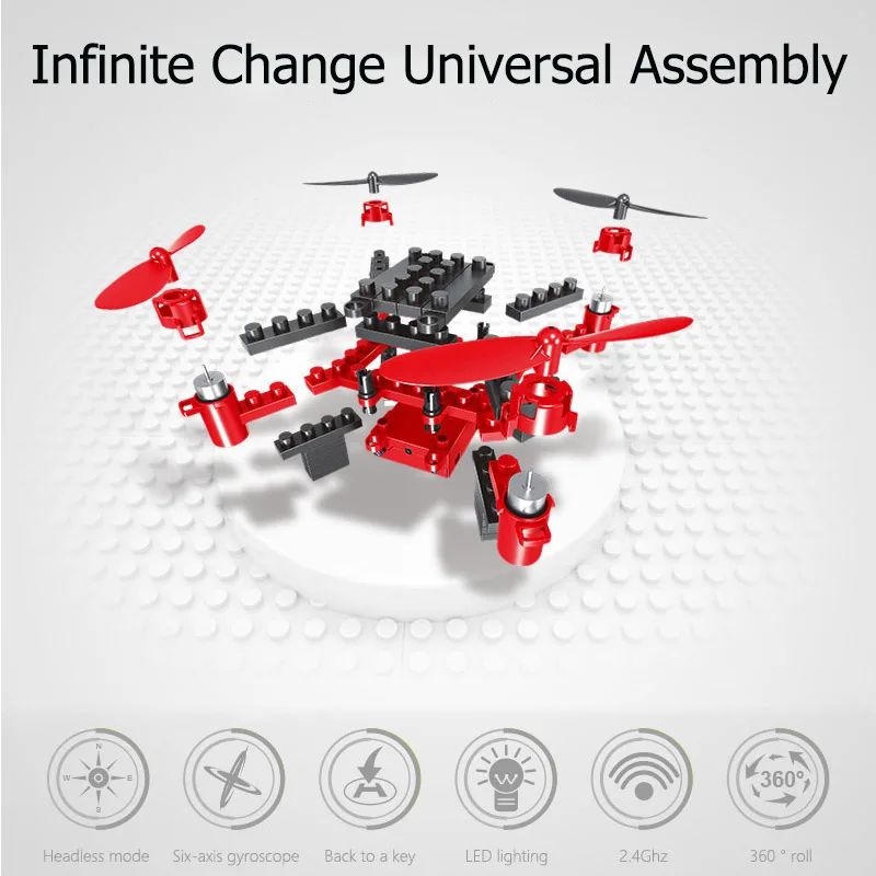 Радиоуправляемый квадрокоптер сделай сам с камерой строительные блоки летающий