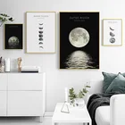 Настенная картина Лунная фаза, абстрактный настенный постер с изображением Луны и ночи, украшение для гостиной, домашний декор