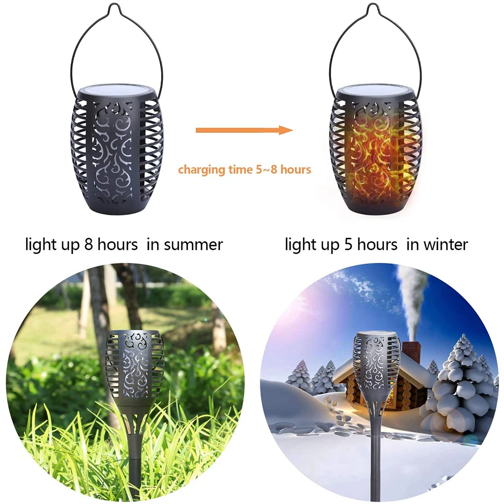 

Solar Torch Lights 96 Led Solar Flame Pathways Lights Landscape Light for Garden Yard Decoration Waterproof Ground Plug Lamp