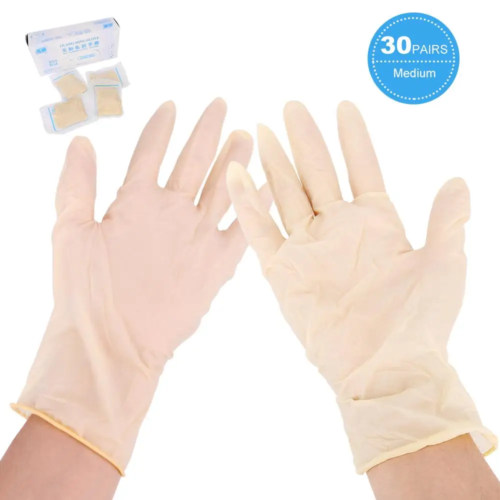 30 pairs 30 пар домашних одноразовых латексных перчаток универсальные садовые резиновые перчатки для домашней уборки лабораторные медицинские одноразовые перчатки - Цвет: 30 pairs