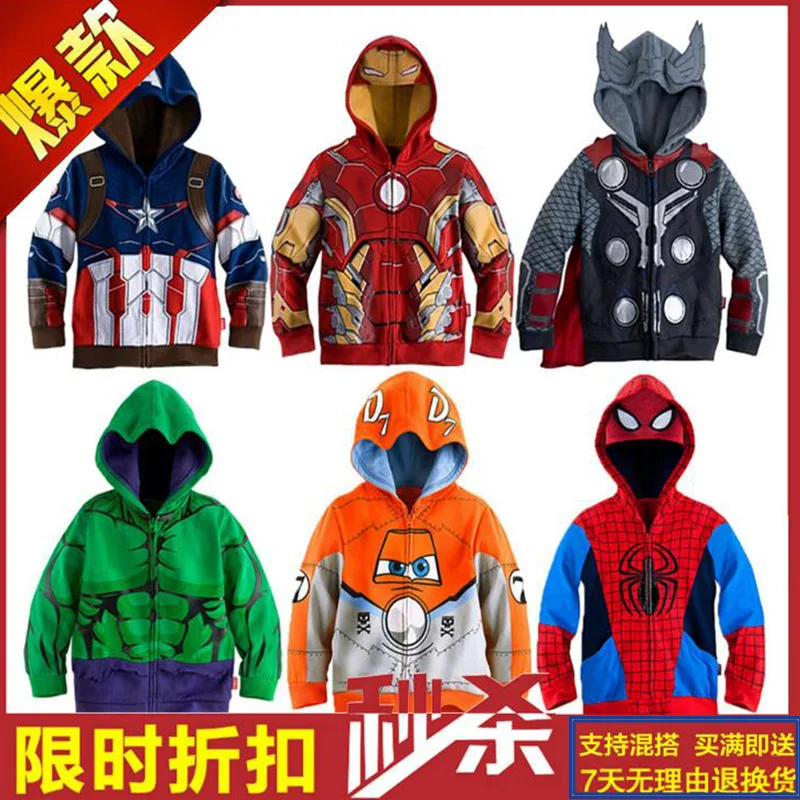 Детская мультяшная куртка с героями Диснея Marvel Мстители одежда для мальчиков