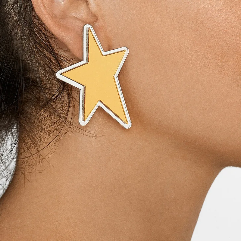 Модные Простые геометрические серьги с пятиконечными звездами темпераментные