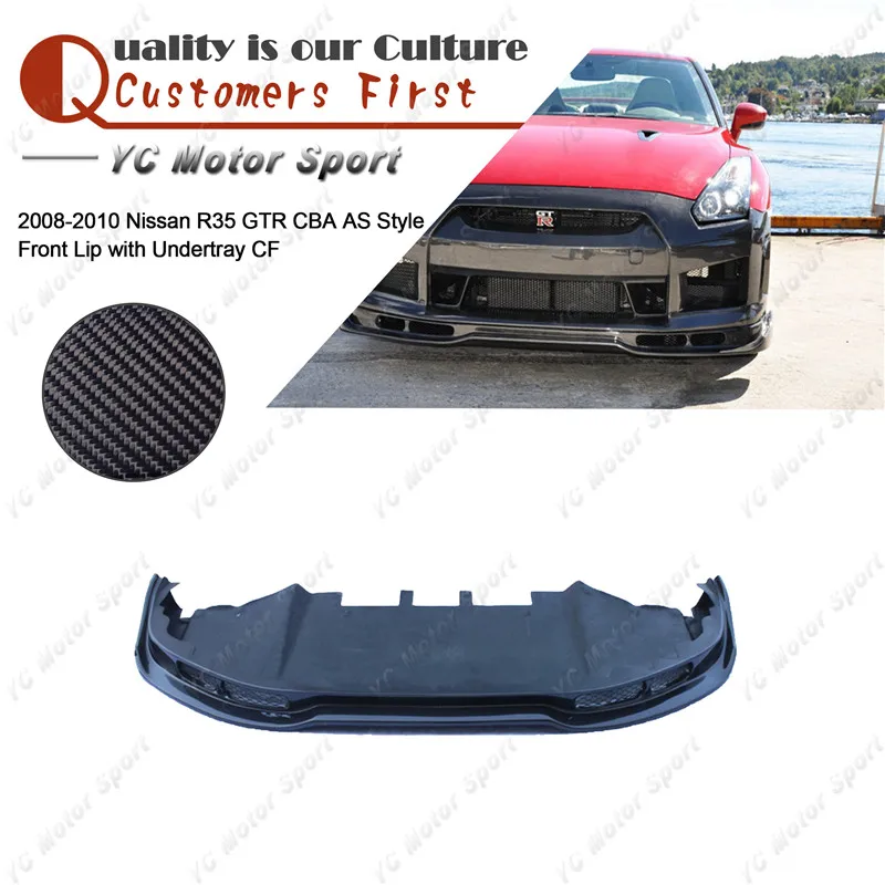 

Car Accessories Carbon Fiber AS Style Front Lip with Undertray Fit For 2008-2010 R35 GTR CBA Front Diffuser