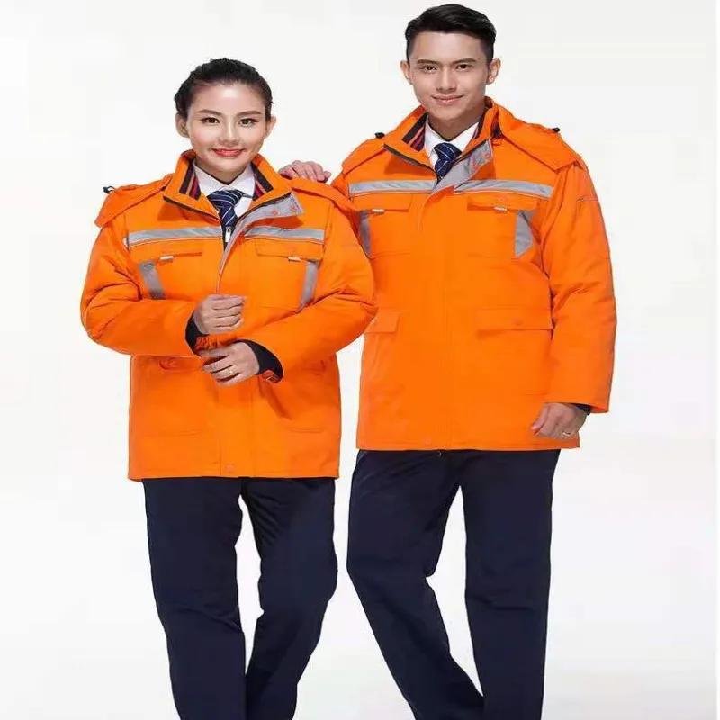 Зимняя рабочая одежда толстый теплый комбинезон с хлопковой подкладкой антифриз