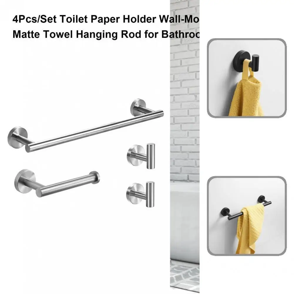 

Anti-Rust 4Pcs/Set Hanging Wall-Mount Tissue Roll Holder Hardware Tissue Roll Holder Practical for Bathroom