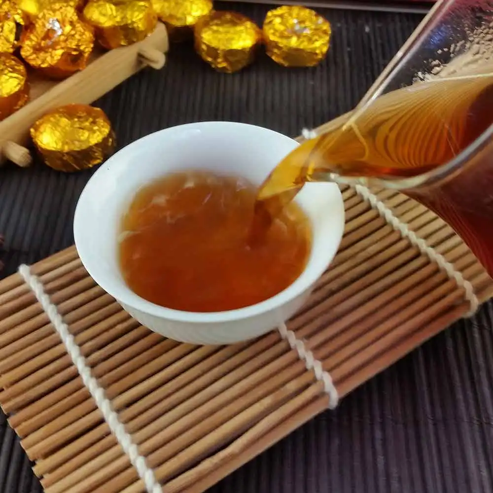 Yr мини Pu'er Tuocha Золотая жестяная фольга Упаковка спелая Pu-erh Shu Pu'er подарок 75 г