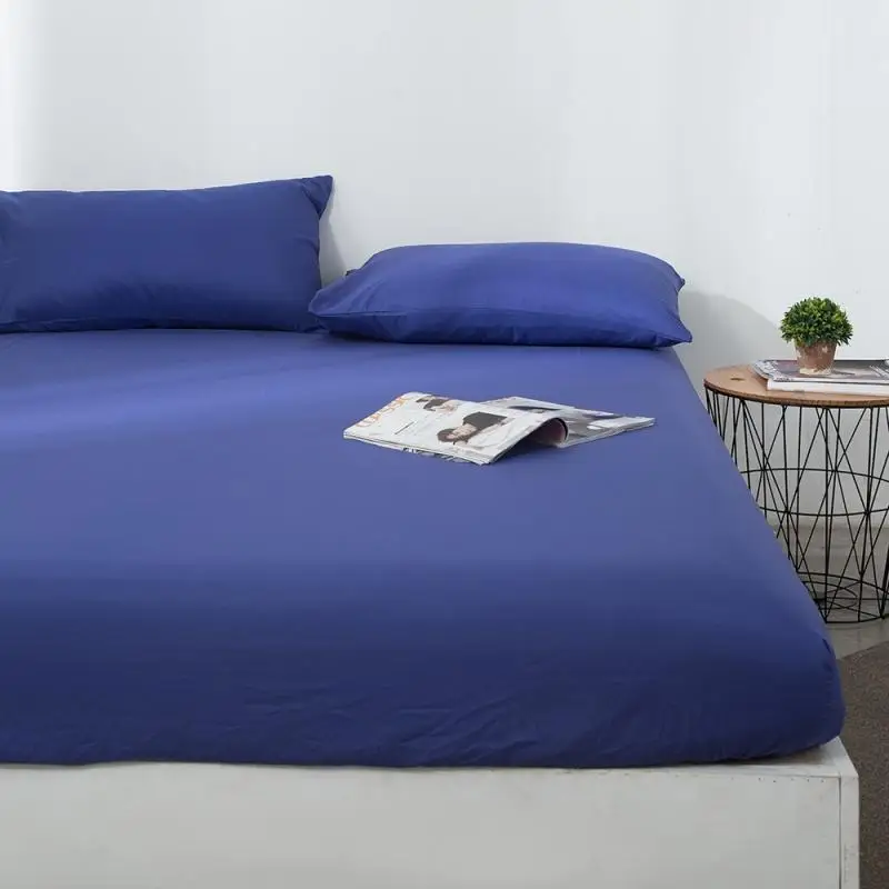 43 Mattress Cover Solid Color Sanding Bedding Linens Bed Sheets With Elastic Band Double Queen Size Bedsheet 1 pcs | Дом и сад