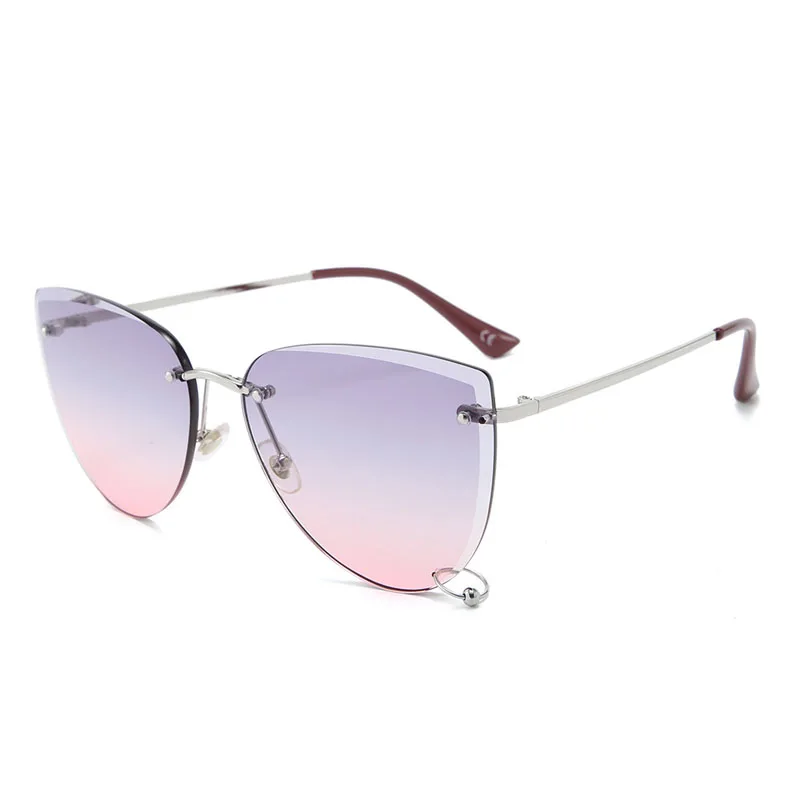 2019 Винтажные Солнцезащитные очки без оправы мужские с алмазной оправой для