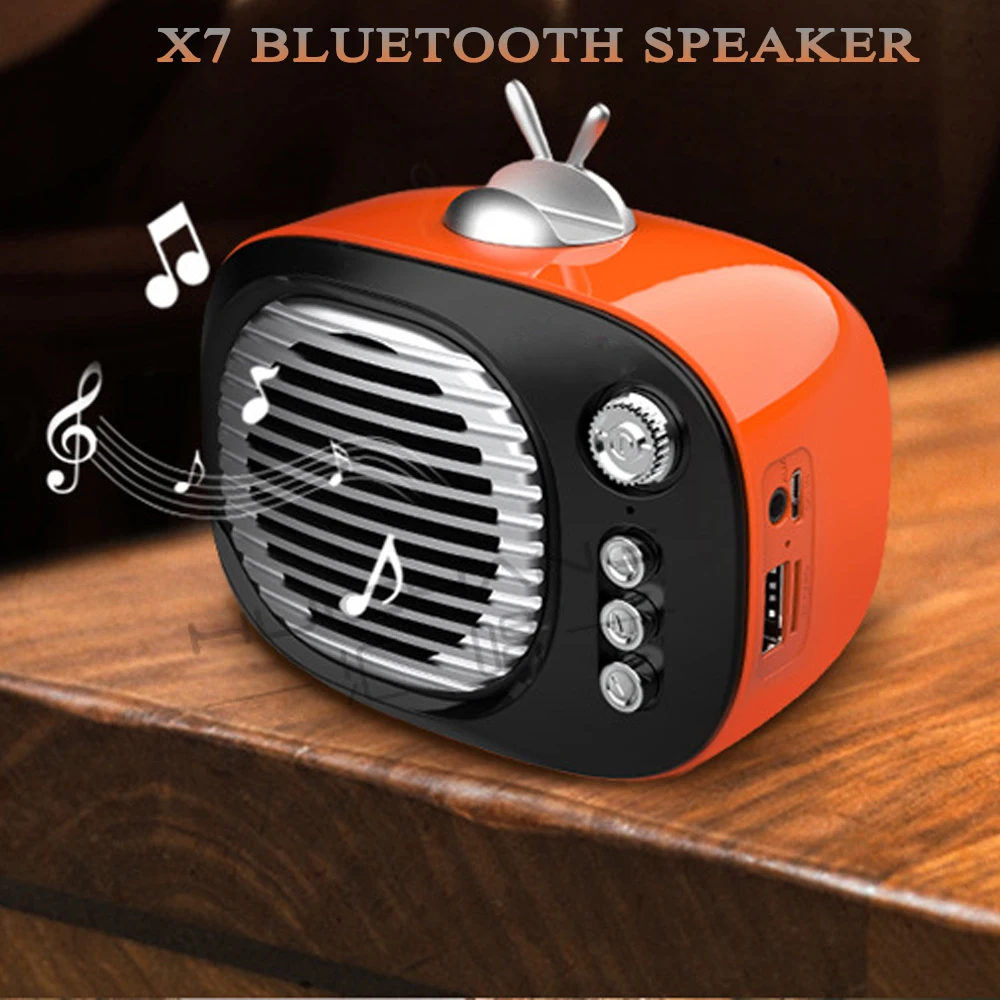 X7 Bluetooth динамик Портативный ретро мини аудио плеер Поддержка TF карты FM AUX для дня рождения Рождество бойфренд с держателем телефона