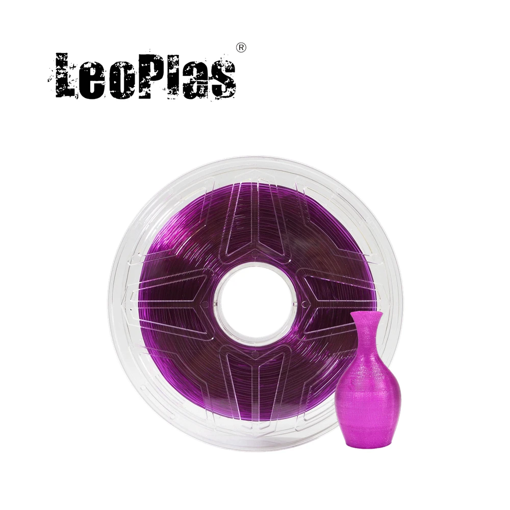 

LeoPlas 1.75mm Flexible Soft Clear Grape Purple TPU Filament 1kg For 3D Printer Consumables Rubber Printing Supplies