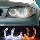 Белые светодиодный ные ангельские глазки для BMW 1 серии E81 E82 E87 E88 галогенные фары автомобильные фары аксессуары Halo 3D DTM LCI стиль акрил
