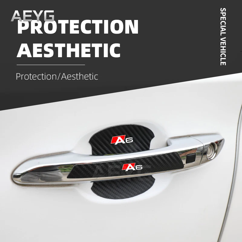 

Car Door Handle Carbon Fiber Stickers Film For Audi A6 c5 c6 c7 2020 Protector Decals Vinyl Auto Automotive Goods Accessories