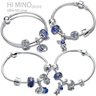 Новинка 2021, браслет из стерлингового серебра пробы в виде панорамной звезды, браслет со змеями, цепочка с подвесками, браслет для женщин, ювелирные изделия своими руками