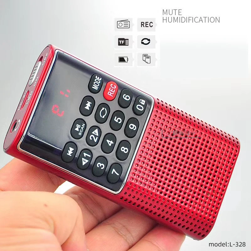 L-328 Mini Portable Pocket FM Auto Scan Radio Music o MP3 Player Outdoor Small Speaker with Voice Recorder | Электроника