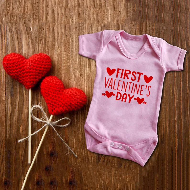 Bodys para fiestas de beb&eacute;s y primer d&iacute;a de San Valent&iacute;n, monos para beb&eacute;s, regalos de vacaciones, mono lindo para ni&ntilde;os peque&ntilde;os, informal, primer San Valent&iacute;n-5