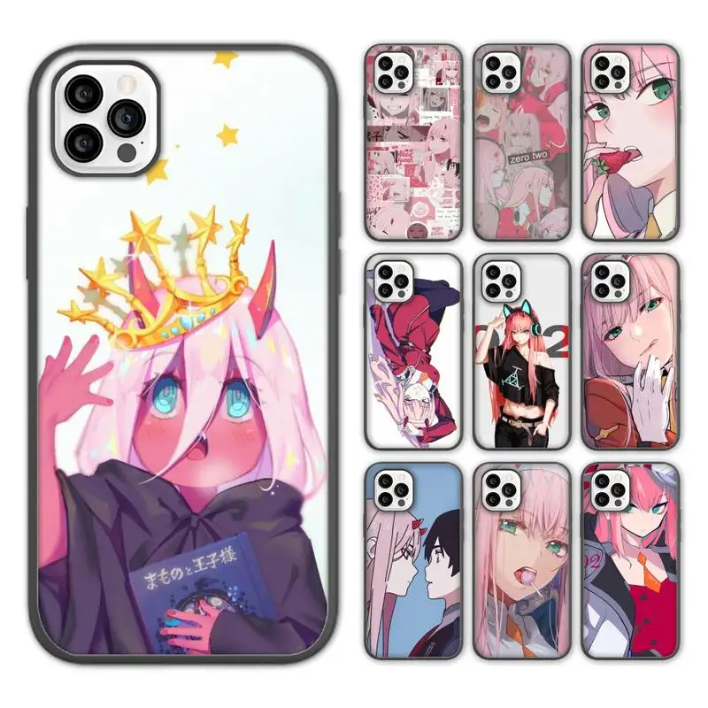 

Zero Two Darling in the FranXX Phone Case For iPhone 13 12 11 pro max mini x xs xr 7 8 5 se plus soft Cover Fundas