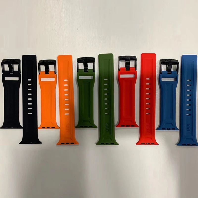 

2021Fashion brand watchband for apple watch band 6 se 5 4 40mm 44mm silicone sports bracelet for iwatch 3 38mm 42mm solo strap