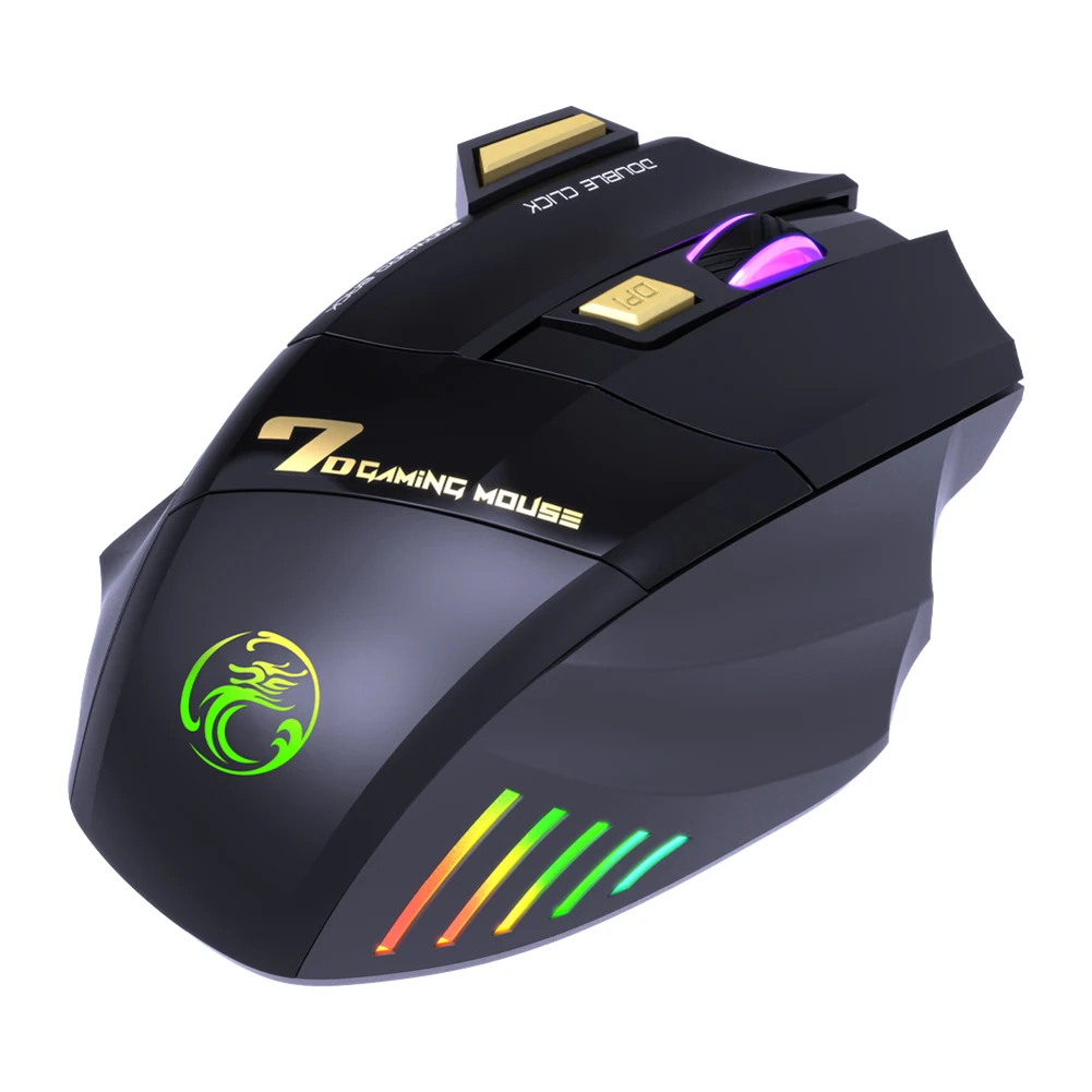

Imice Gw-x7 7 кнопок 2,4 ГГц перезаряжаемая беспроводная мышь Rgb для компьютера, игрового ПК, ноутбука, настольного компьютера, эргономичная игрова...