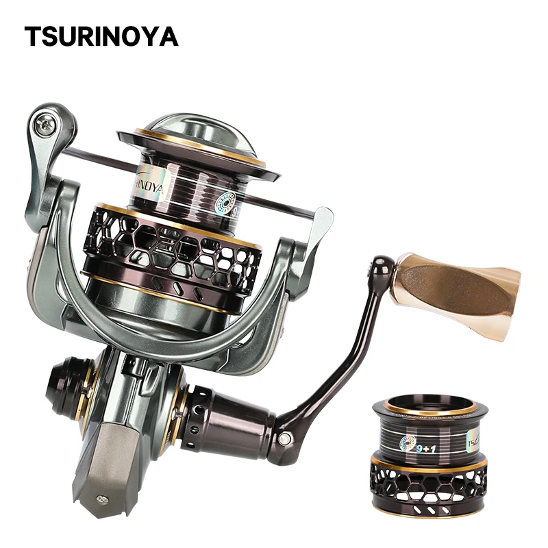 

Катушка для рыбалки TSURINOYA JAGUAR, 1000 2000 3000, двойная шпуля, 9 + 1 шарикоподшипник, катушка для заброса приманки, прочный алюминиевый корпус, для мор...