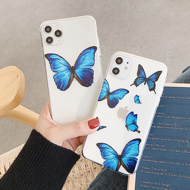 Ультратонкий чехол для iphone 6s 6 7 8 plus 5s 5se 5 силиконовый мягкий с бабочкой 11 pro max xr xs se