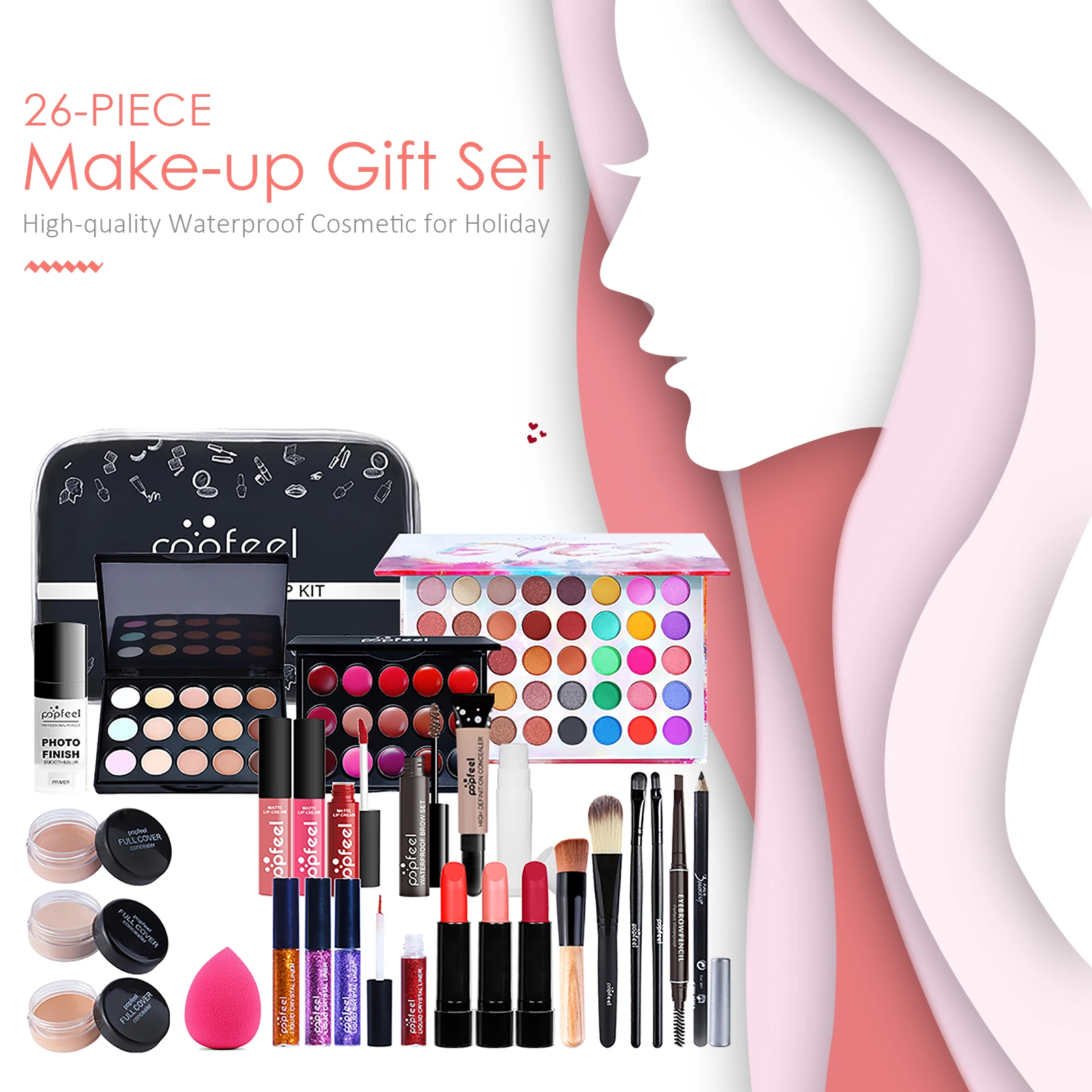 

26Pcs Make Up Kit Female Beginner Student Novice Full Set Light Makeup Light Makeup Gift Box Cosmetic Combination Waterproof