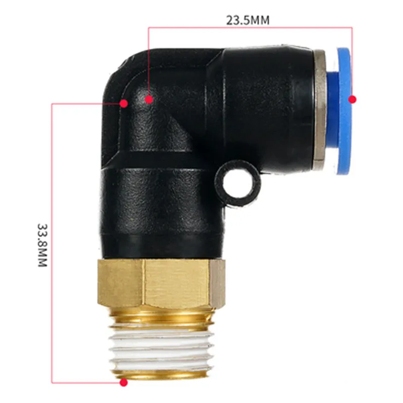 Пневматический быстроразъемный медный шланг PL 90 градусов L-образный соединитель
