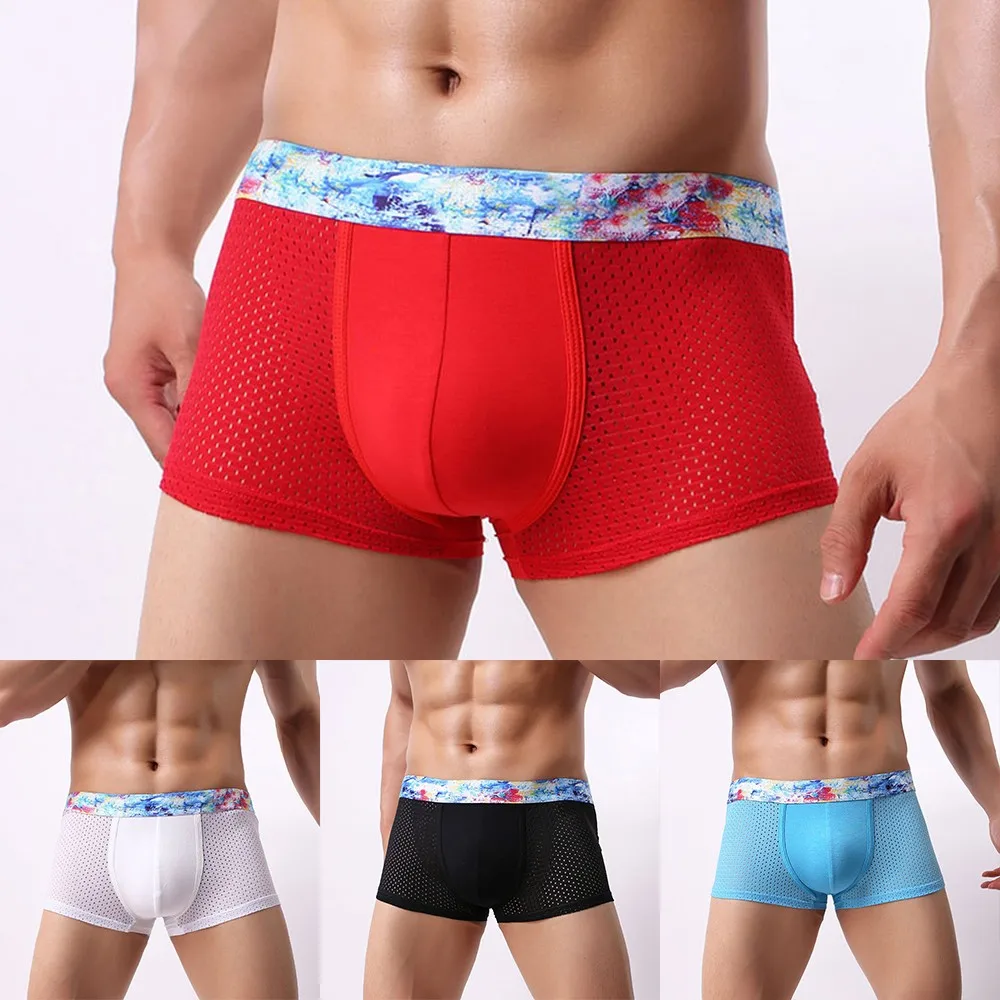 

2021 Mens Sexy Boxer Briefs Shorts U Convex Pouch Underwear Shorts Trunks Breathable Solid Color Underpants Cuecas Masculinas