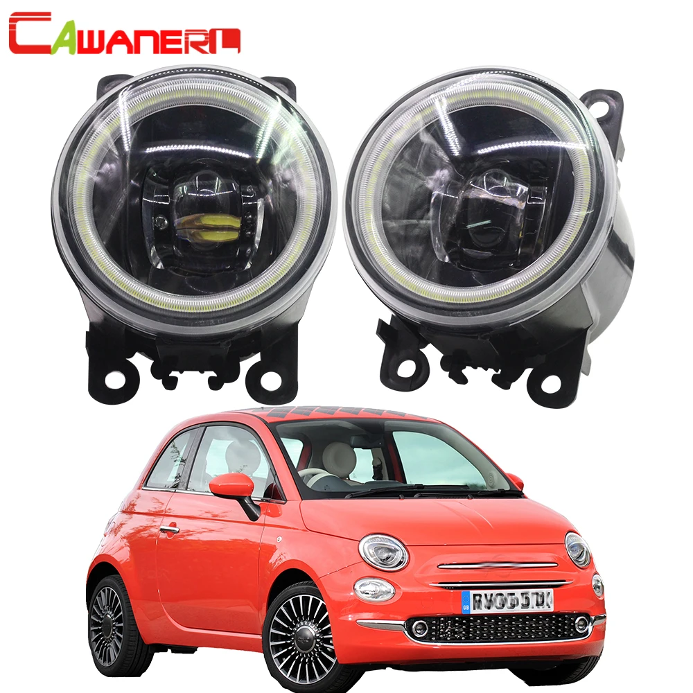 

Cawanerl 2 Pieces Car LED Bulb 4000LM Fog Light Angel Eye Daytime Running Light DRL 12V For Fiat 500 L4 1.4L 2012 2013 2014 2015