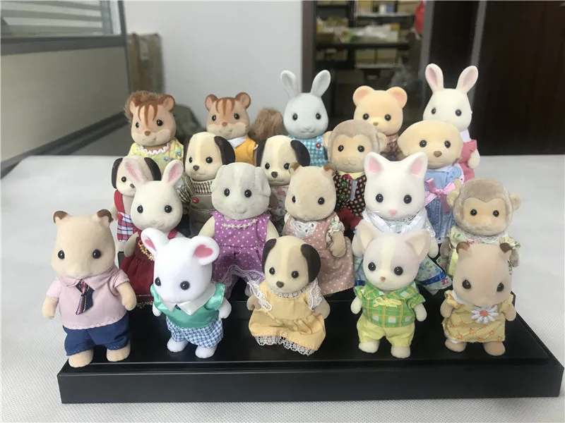 Geniune Sylvanian Family 10 шт. пушистые фигурки набор собак/Squrriels/Bear/Mouse/Sheep случайные новые