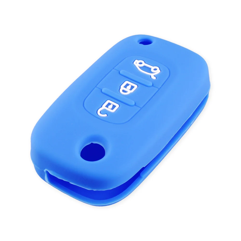 Синий KEYYOU силиконовый чехол для ключей для LADA Vesta Granta XRay Kalina Priora Sedan Sport для Renault Fluence Clio Megane для Mercedes - Название цвета: Синий