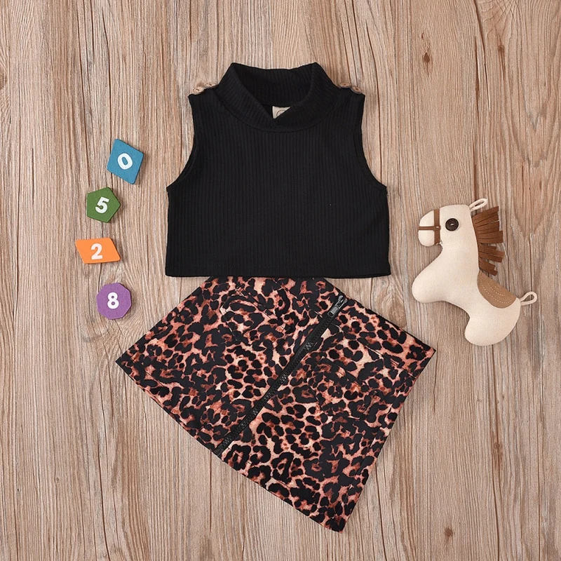 Летняя одежда для маленьких девочек детская юбка наряд жилет без рукавов +