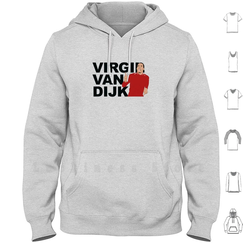 Вирджил Ван Дейк (черный) с капюшоном Длинные рукава Virgil Vvd Мохаммеда Салаха Sadio Mane