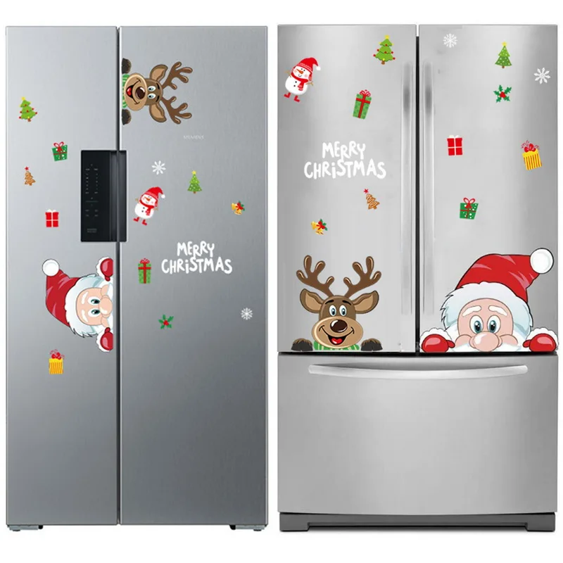 Рождественская наклейка на окно с Санта-Клаусом зимние настенные наклейки для