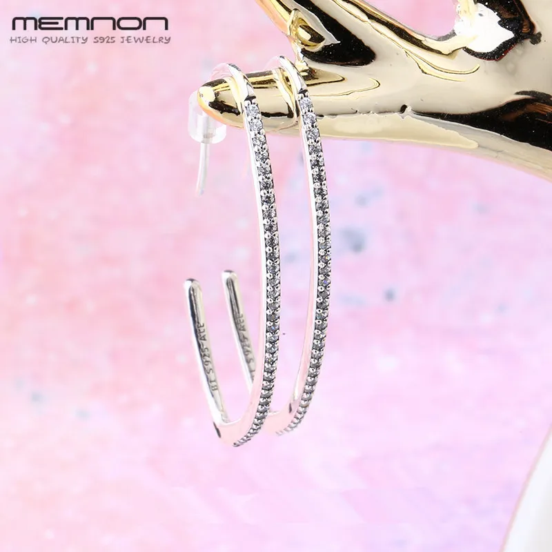 

2018 New autumn fashion 925 sterling silver jewelry accessories Oval Sparking silver 925 Hoop earrings for women earring brinco