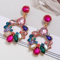 vintage earrings for women luxury earring colorful clear crystal fairy charm fashion jewelry party paired pendants accessories
