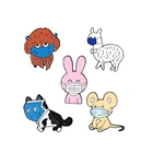 Эмалированные заколки I'm привитой маски, Мультяшные бриллиантовые заколки, застежка для куртки, женская брошь, ювелирные изделия