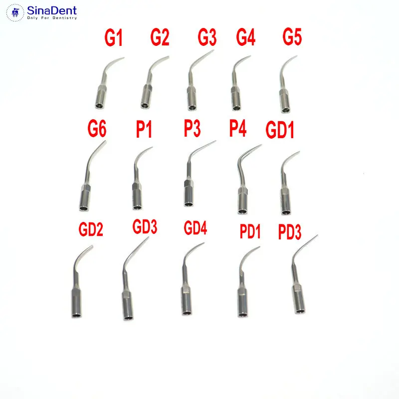 

5Pcs Dental Scaler Tips G1 G2 G3 G4 G5 G6 P1 P3 P4 GD1 GD2 GD3 GD4 PD1 for EMS Woodpecker DTE Satelec Ultrasonic Scaler Tips
