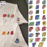 colorful letters embroidered patch alphabet applique diy letters sticker clothes pattern decal sewingiron on name badge patch