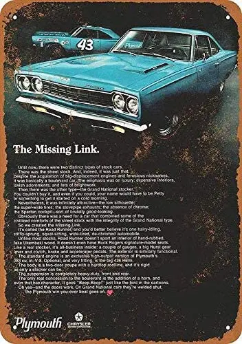 

Amai store Plymouth Road Runner Iron Poster Retro Vintage Custom Metal Tin Sign 8x12 Inch Tin Sign
