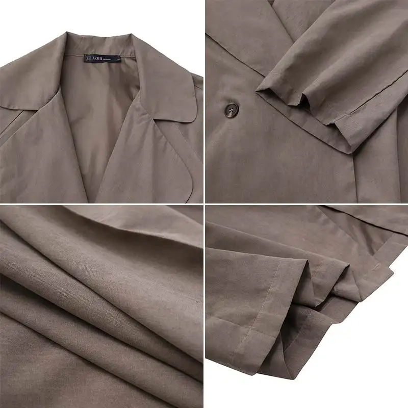 

Stylish Women's Maxi Jackets ZANZEA 2021 Casual Solid Trench Lapel Double Breasted Overcoats Female Long Sleeve Coats Plus Size