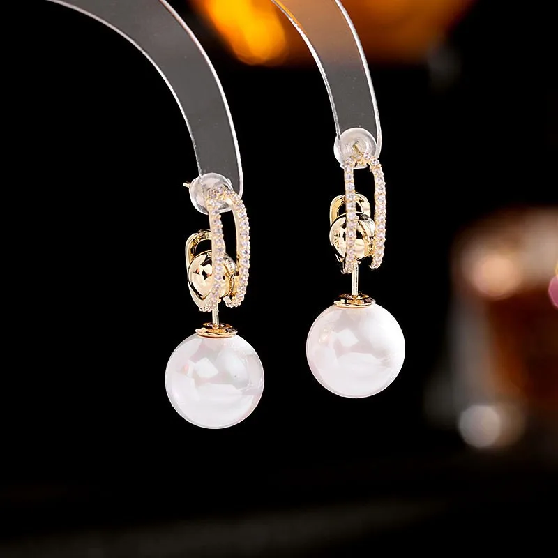 

Elegant Pearl Drop Earrings Kawaii Dangle Earrings for Women Delicate Wedding Jewelry Korean Birthday Gift for Her Dropshipping