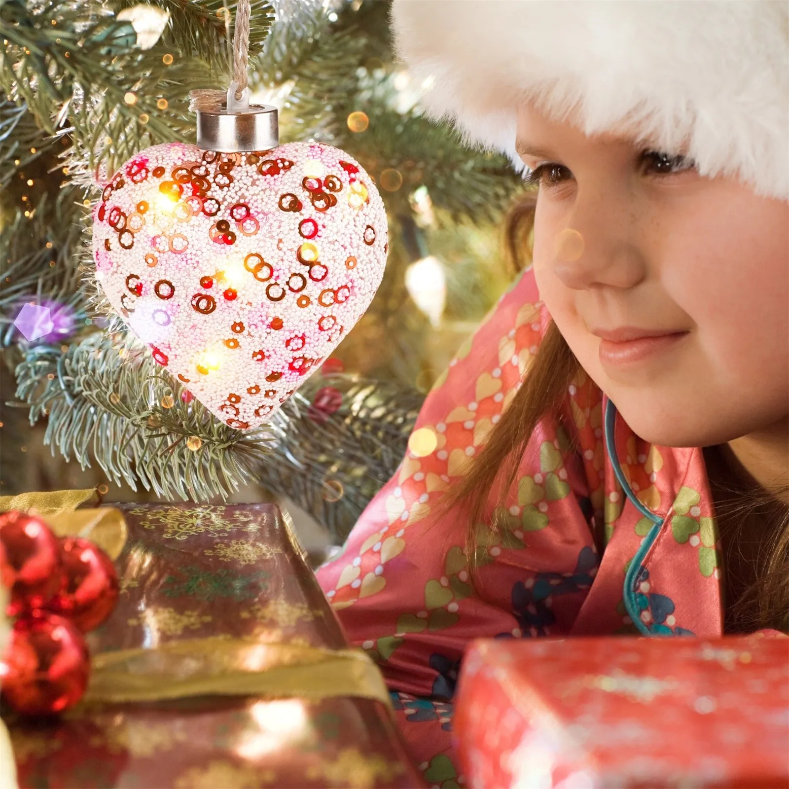 Светодиодный прозрачный светильник в форме сердца рождественская елка