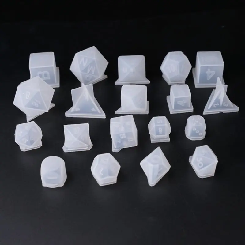 

DIY Crystal Epoxy Mold Dice Fillet Shape Multi-spec Digital Game High Mirror Silicone Mould Making Accessories
