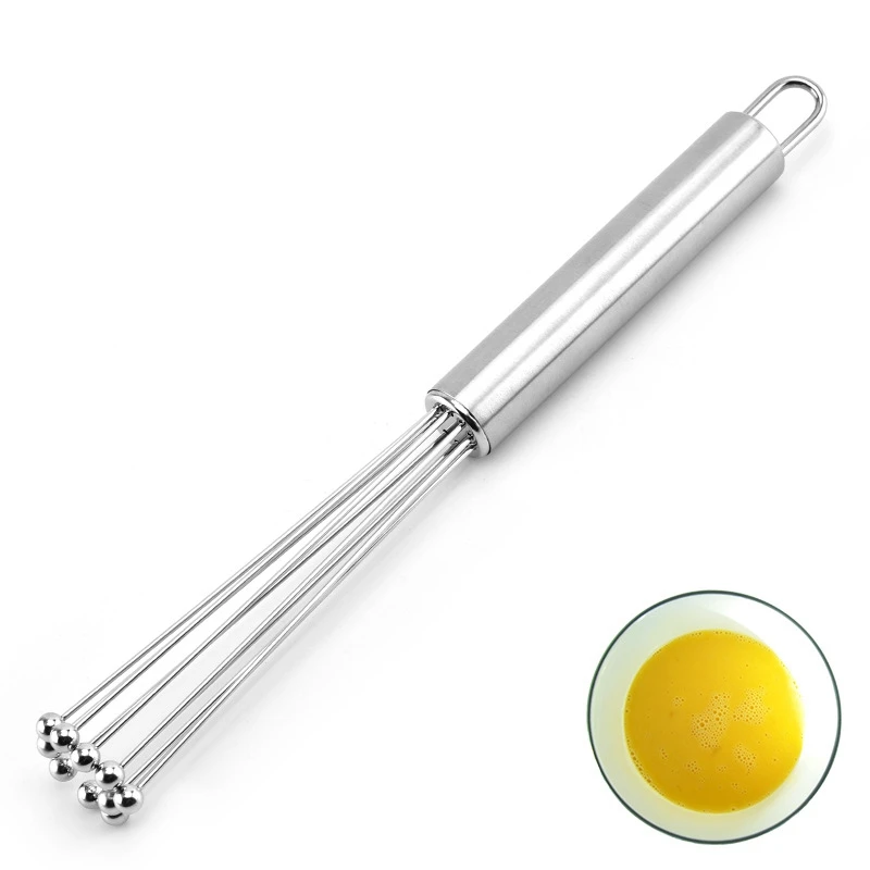 

2 Pcs Stainless Steel Wave Bead Whisk Mixer Multi-Function Handheld Whisk Steel Ball Whisk for Cooking Baking Tools